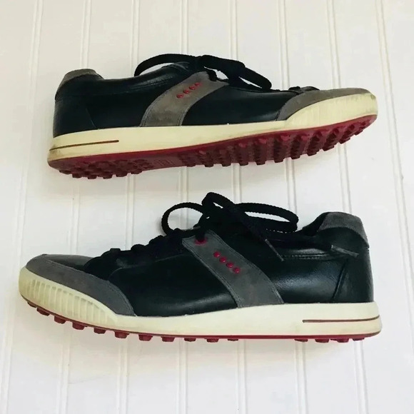 Ecco Mens Street Premiere Spikeless Gold Shoes - Picture 5 of 8